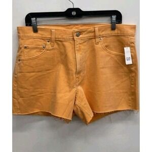 Gap Low Stride Jean Shorts Women's 10 Orange Peach Frayed Hem 100% Cotton 30